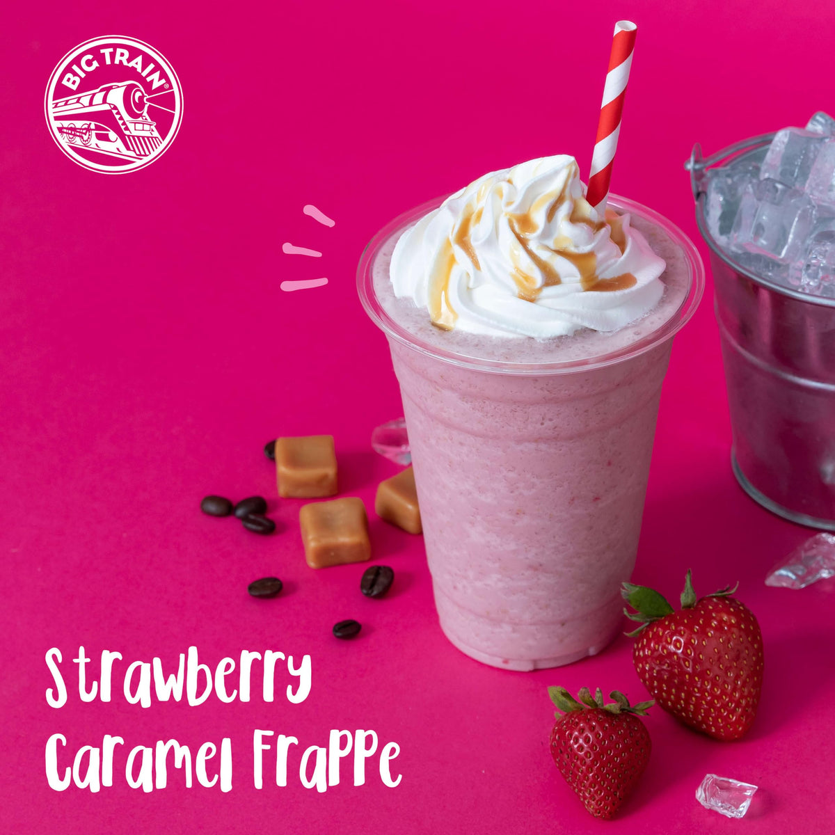 Big Train Caramel Latte frappe-ready, blendable base for customizable drinks