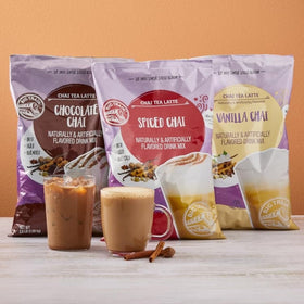 Big Train Chocolate Chai Latte Mix with whipped cream offers a café-style treat at home.