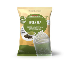 Big Train Dragonfly Green Tea Blended Crème Pack packaging showcases premium ingredients for café-style drinks.