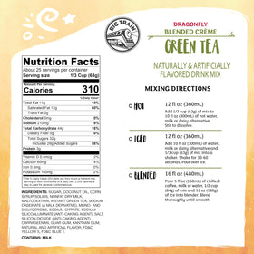 Big Train Dragonfly Green Tea Blended Crème Frappé cup ready to enjoy at home.