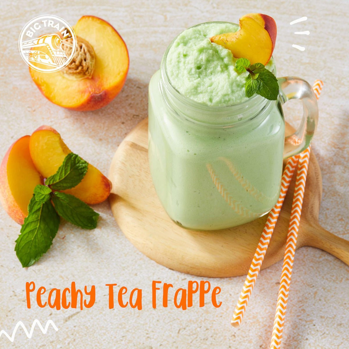 Big Train Dragonfly Green Tea Blended Crème top with whipped cream enhances indulgent presentation.