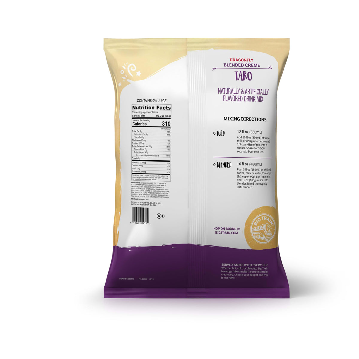 Versatile serving ideas with Dragonfly taro frappé mix for home kitchens