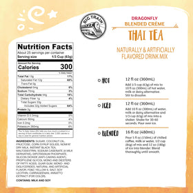 Dragonfly Thai Tea Blended Creme mix in a mixing cup for creamy frappe preparation.