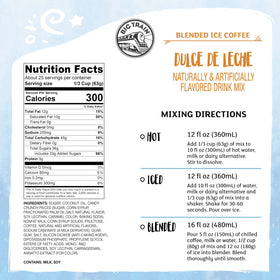 Big Train Dulce De Leche frappé mix bag demonstrates convenient quick-mix sweetness.