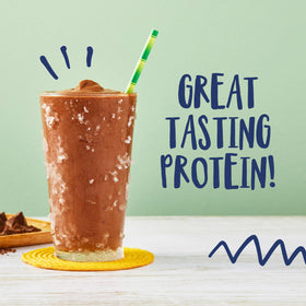 Big Train Fit Frappe Mocha scoop-dispense action demonstrates easy serving.