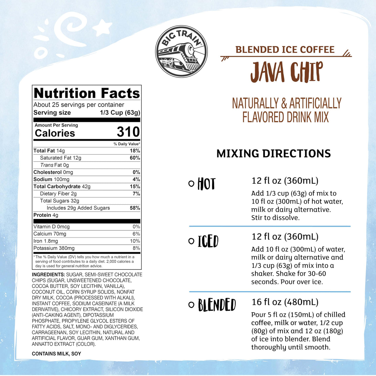 Big Train Java Chip blended ice coffee bag, easy pantry stock for busy mornings