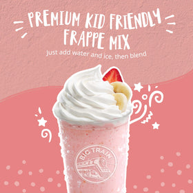 Big Train Kidz Kreamz Bubble Gum Frappé mix pour – quick, just-add-water preparation.