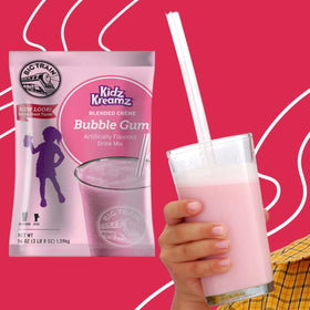 Big Train Kidz Kreamz Bubble Gum Frappé mix serving – consistent flavor every time.