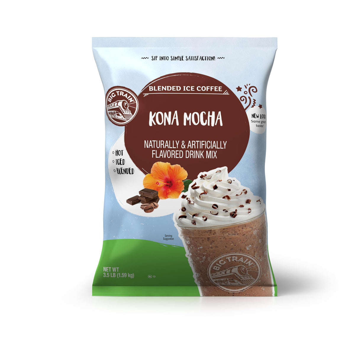 Big Train Kona Mocha blended ice coffee bottle ready for at-home indulgence.