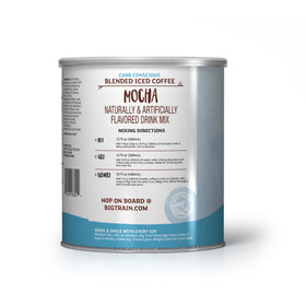 Big Train Low Carb Mocha cafe-counter setting; ready-to-serve at home or cafe.