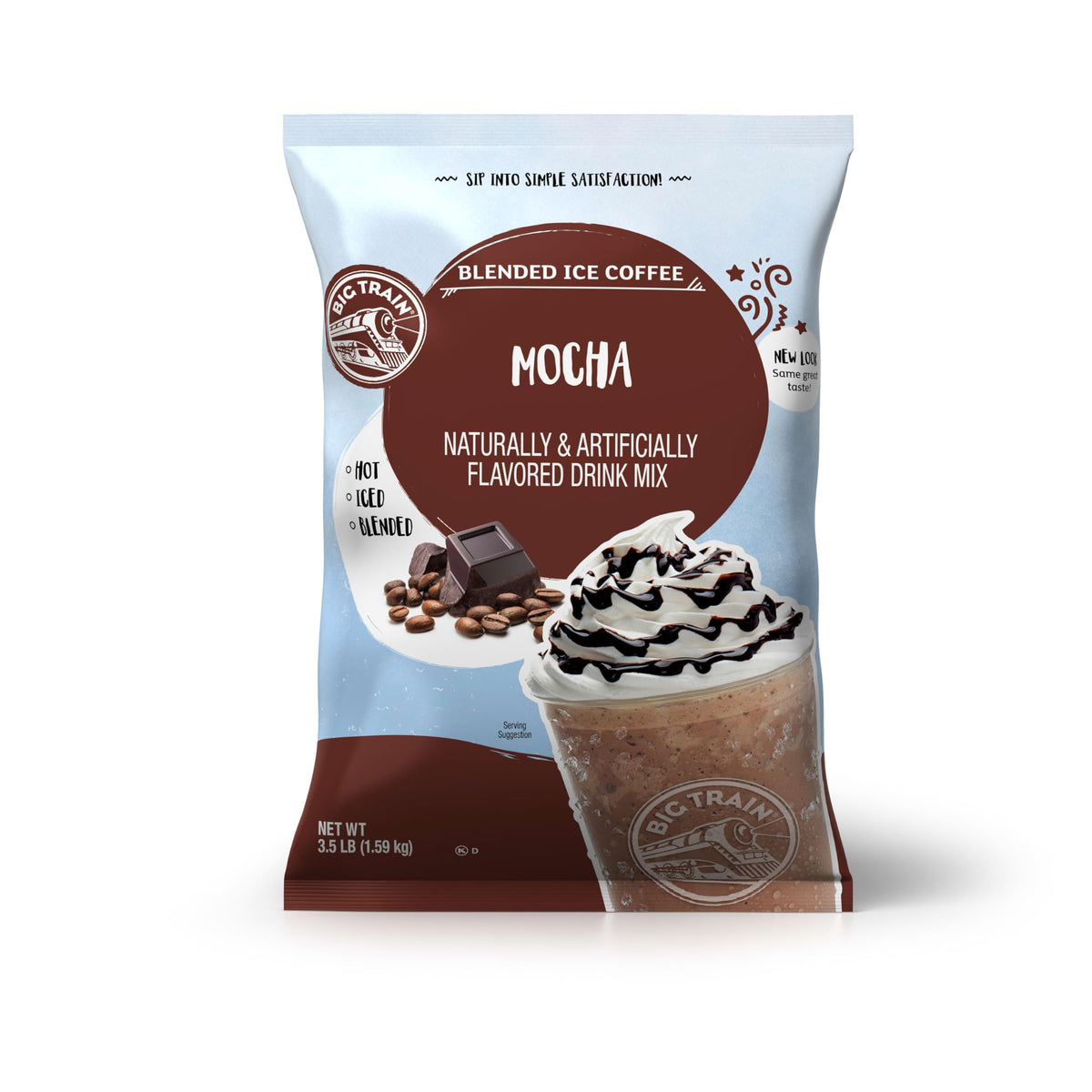 Big Train Mocha Blended Ice Coffee Mix bag for quick at-home preparation
