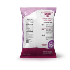 Pouring Big Train Raspberry Chai Tea Latte mix enables fast service and consistency.
