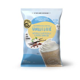 Big Train Reduced Sugar Vanilla Latte mix bottle, creamy coffee option with less sugar.