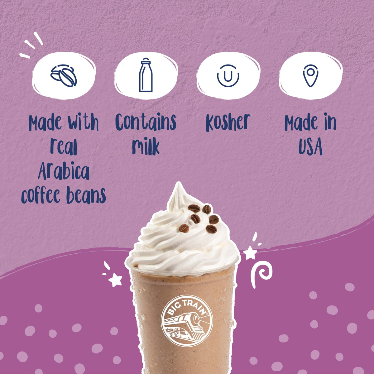 Big Train Reduced Sugar Vanilla Latte ready-to-use blend bottle for quick beverages.