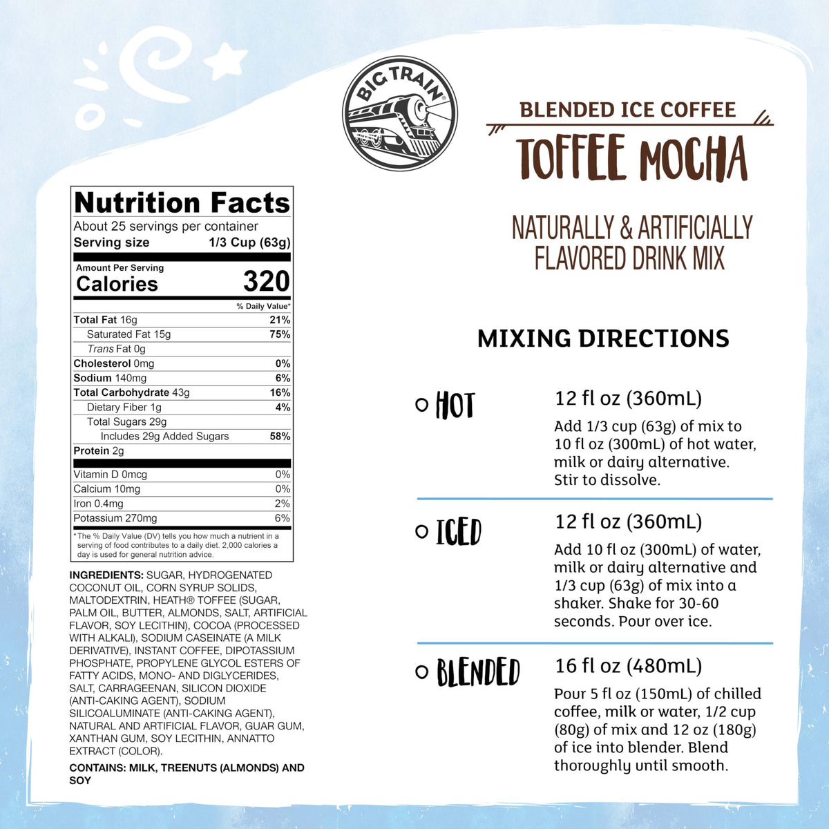 Big Train Toffee Mocha blended ice coffee cup at home or office.