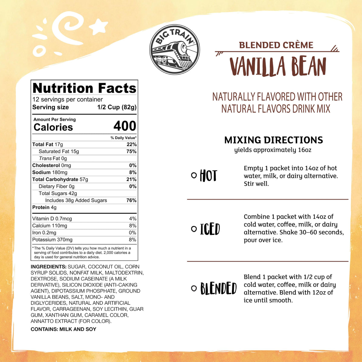 Big Train Vanilla Bean frappé hot cup for café-style hot drinks at home.