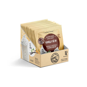 Big Train Vanilla Bean packaging closeup on shelf.
