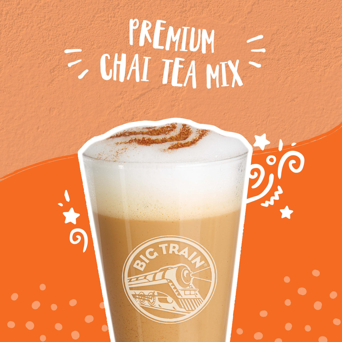 Big Train Vanilla Chai Tea Latte Mix hot-cup-steaming showcases aromatic spice and vanilla warmth.
