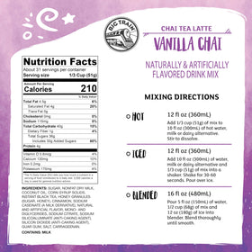 Big Train Vanilla Chai Tea Latte Mix hot cup for cozy, comforting drinks.