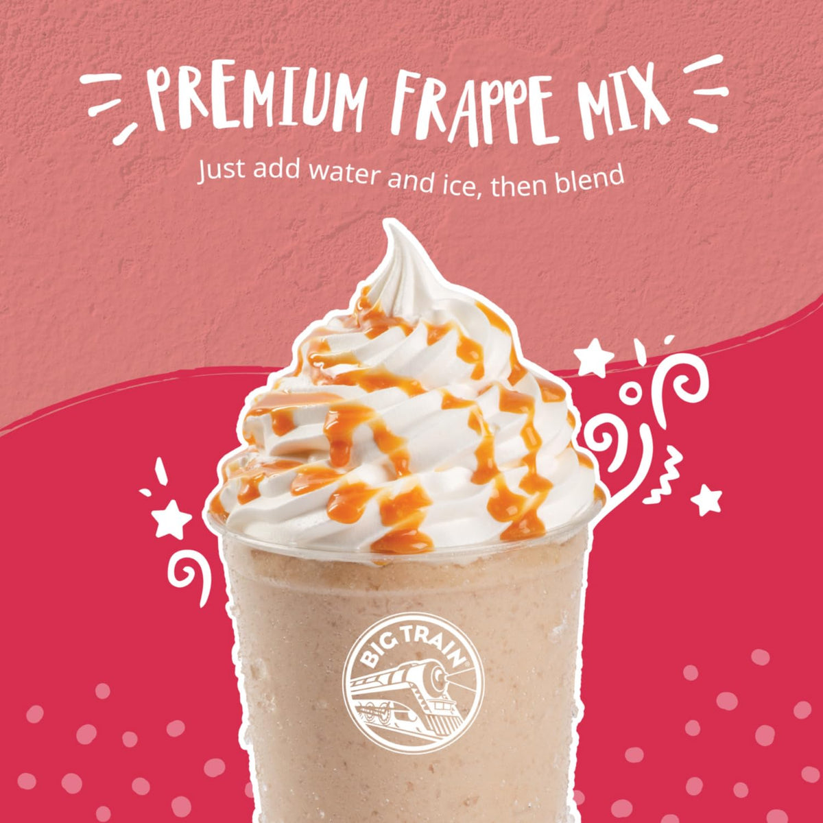 Big Train Vivaz Horchata mix poured with water for refreshing iced frappe