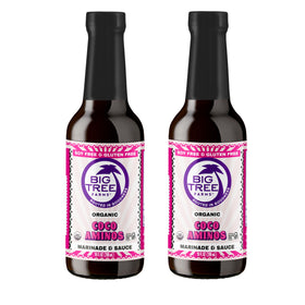 Big Tree Farms Coco Aminos bottle front view, soy-free seasoning for savory meals.