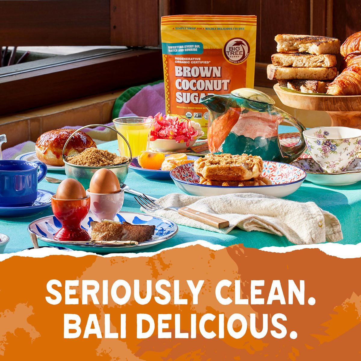 Big Tree Farms coconut nectar origin emphasizes sustainable harvest.