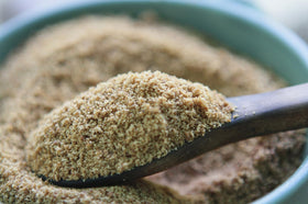 Big Tree Farms coconut sugar product label highlights low glycemic index.