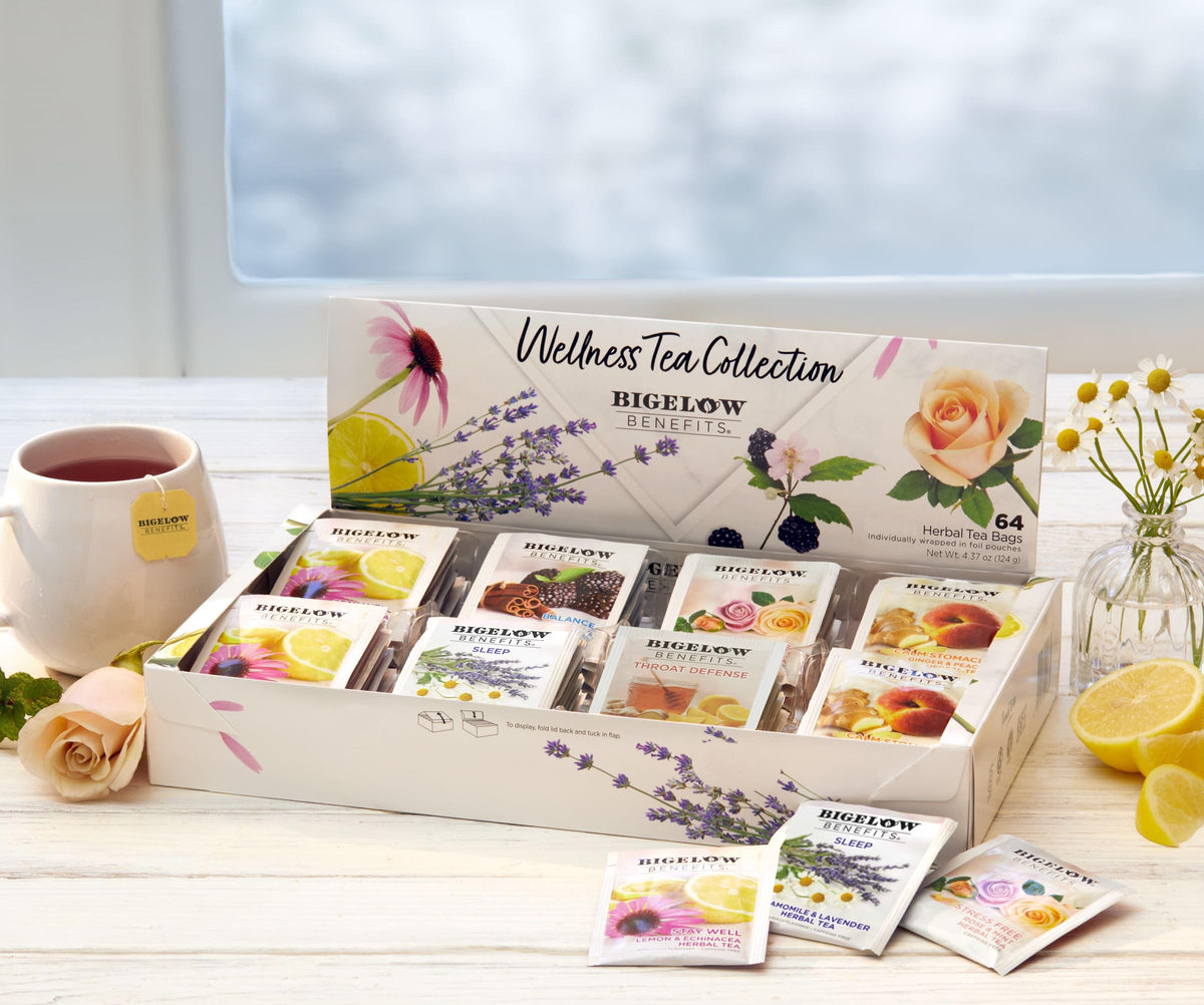 Bigelow Balance tea bags offer a mindful moment to reset during a busy day.