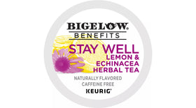 Close-up of Bigelow Benefits Lemon & Echinacea K-Cup pod for brewing a flavorful cup.