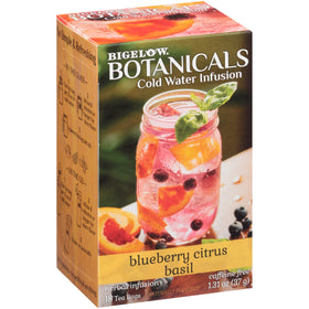 Bigelow Botanicals blueberry citrus basil tea bag for a refreshing infusion