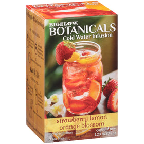 Bigelow Botanicals Cold Water Infusion strawberry lemon orange blossom teabag adds light, refreshing flavor to water.