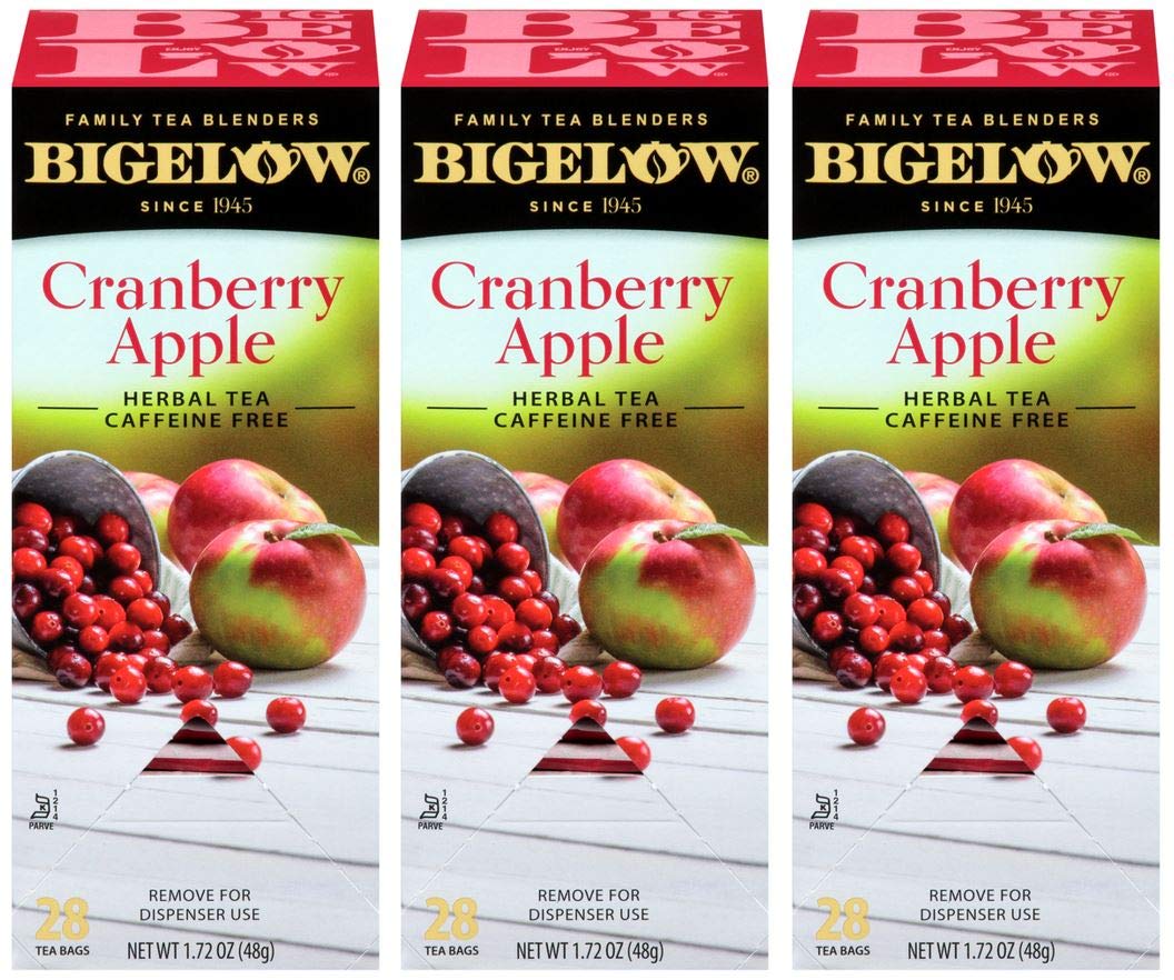 Bigelow Cranberry Apple Tea box pack-3 showcases the seasonal flavor bundle.