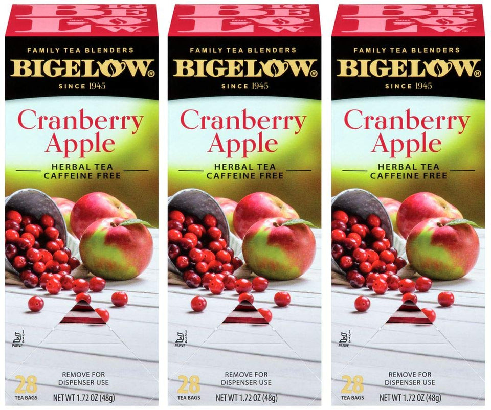 Bigelow Cranberry Apple Tea box pack-3 showcases the seasonal flavor bundle.