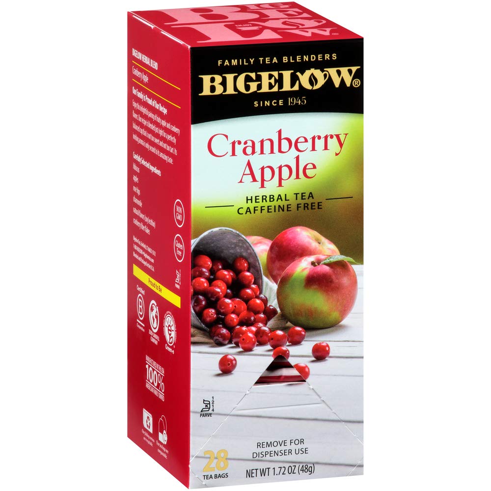 Bigelow cranberry-apple tea pack of six ready for serving