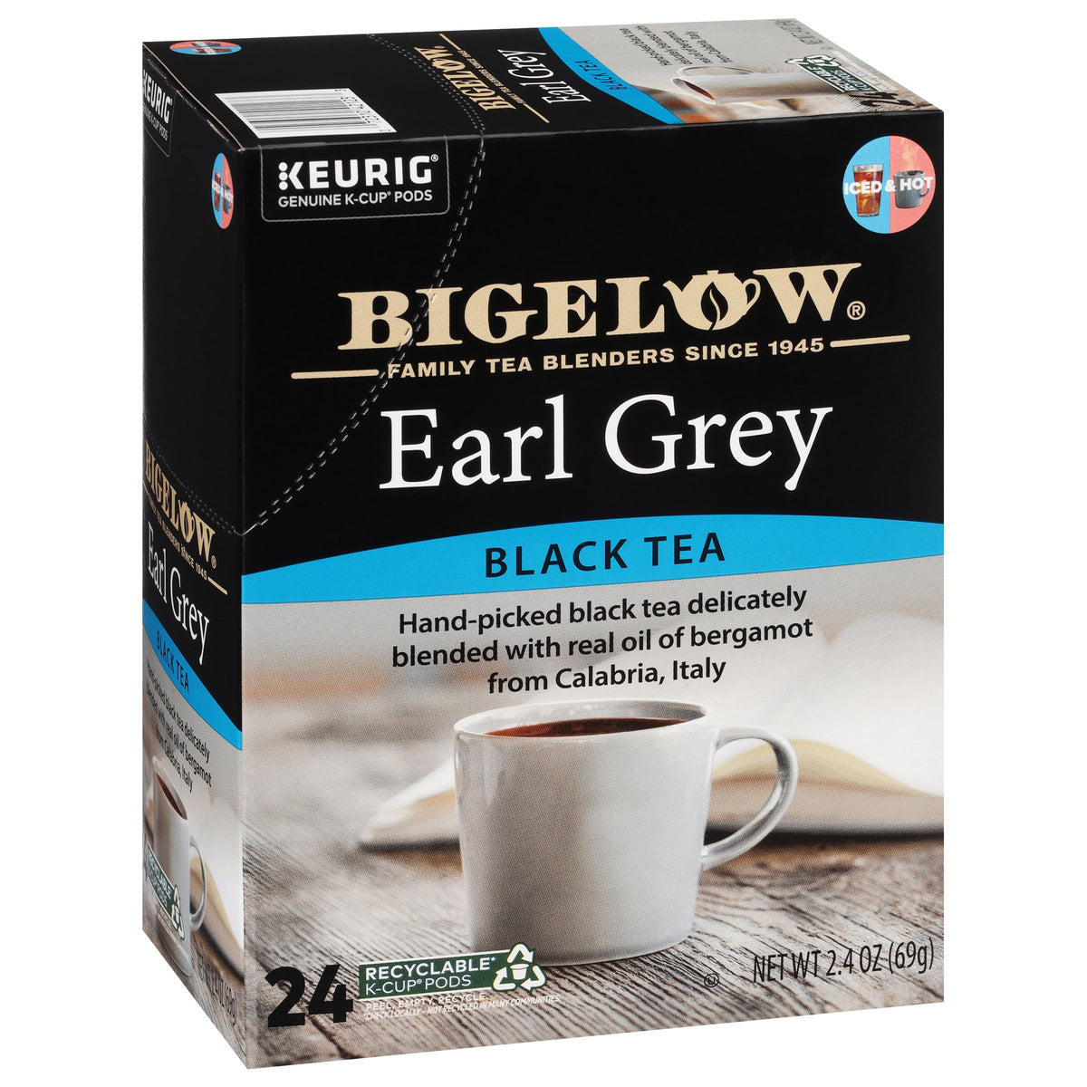 Bigelow Earl Grey K-Cups pack of 24 ready for quick hot tea.