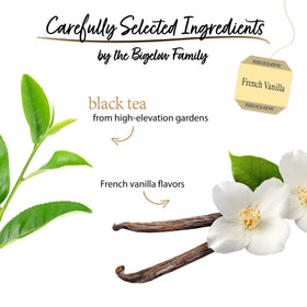 Bigelow French Vanilla aroma shot inviting warmth and flavor