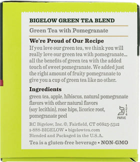 Iced Bigelow Green with Pomegranate tea offers a refreshing cold option