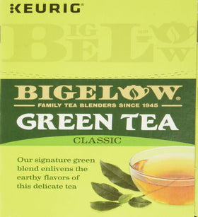 Hot steaming cup of Bigelow Green Tea K-Cups.