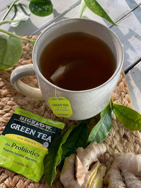 Bigelow Green Tea with Ginger Plus Probiotics six-box bundle adds convenience