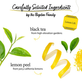 Bigelow Lemon Lift black tea foil packets preserve flavor and aroma for freshness.