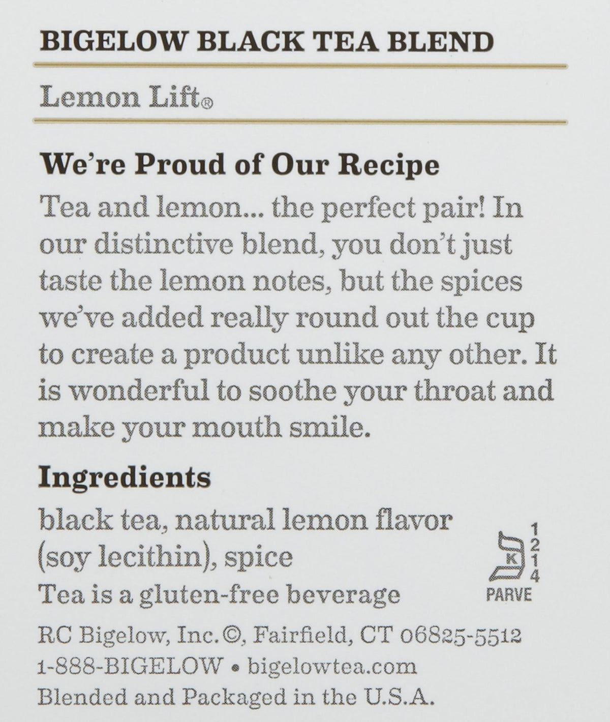 Brewing Bigelow Lemon Lift in a cup, releasing bright citrus aroma.