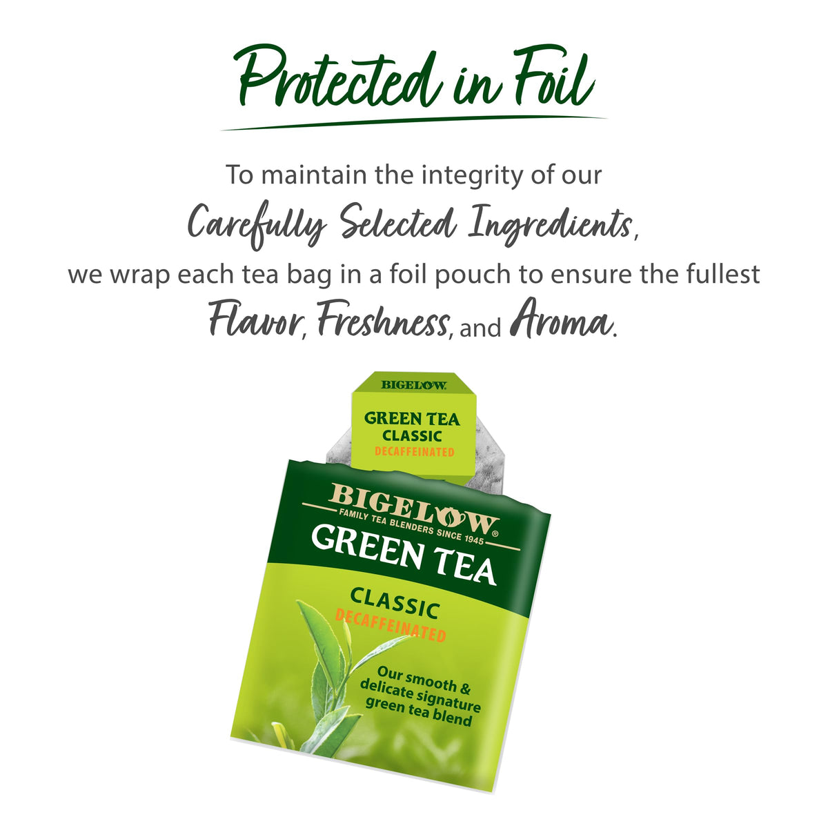 Bigelow packaging shows USA-made quality for daily tea.