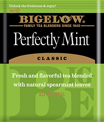 Kitchen moment with Bigelow Perfectly Mint Black Tea and minty aroma