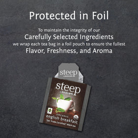Bigelow Steep by Bigelow foil pouches preserve flavor and freshness on the go