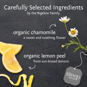 Bigelow Chamomile Citrus cup steep with inviting aroma and soothing flavor
