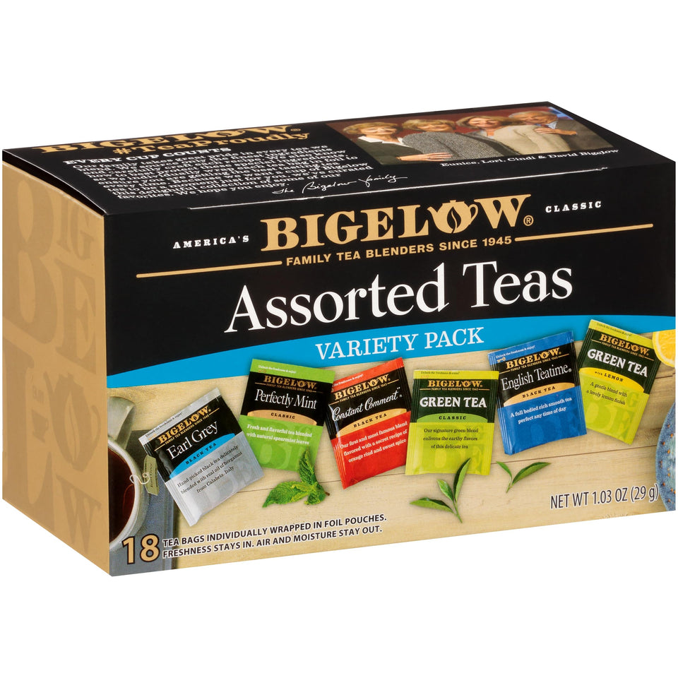 Bigelow Tea assorted mix pack front view for versatile daily brews.