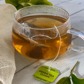 Bigelow Classic Green Tea in a cup offering a delicate, balanced flavor.
