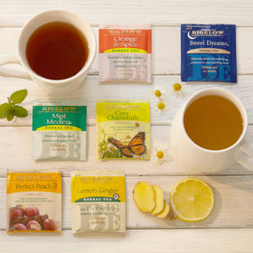 Bigelow Cozy Chamomile tea bag, ideal for a soothing evening ritual.