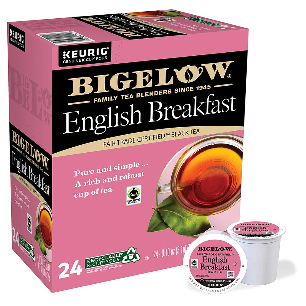 Bigelow English Breakfast K-Cup pods ready for a quick, robust morning brew