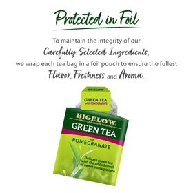 Bigelow foil pouches protect freshness and aroma.